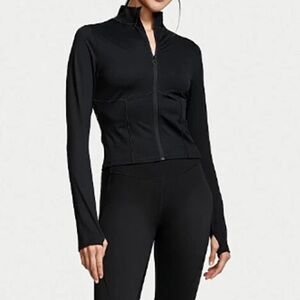 Victoria's Secret On Point Black Fitted Athletic Jacket Size Small